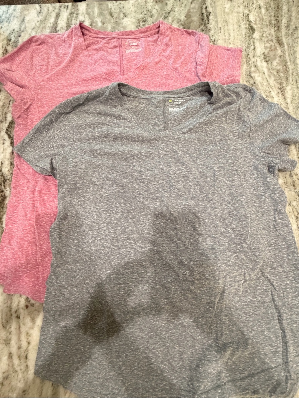 2 for 15! tek gear Heathered V-Neck Tees - Pink & Gray